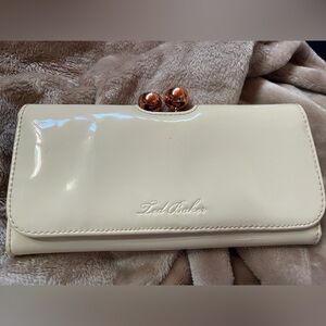 Ted Baker Patent Leather Wallet/Clutch with crystal bobble clasp